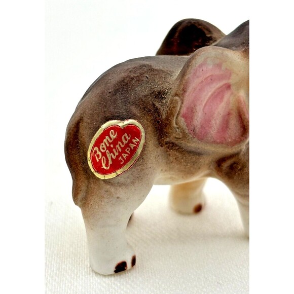 Vtg Elephant Family Trunks Up‎ Figurine Lot of 3 Bone China Ceramic Japan 1960s - Picture 9 of 16